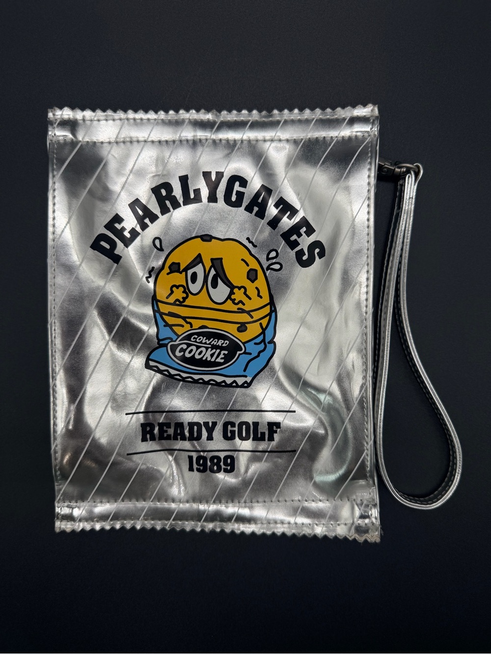 Pearly Gates Coward Cookie Golf Multi Pouch Silver Metallic Wristlet 8x6 Rare